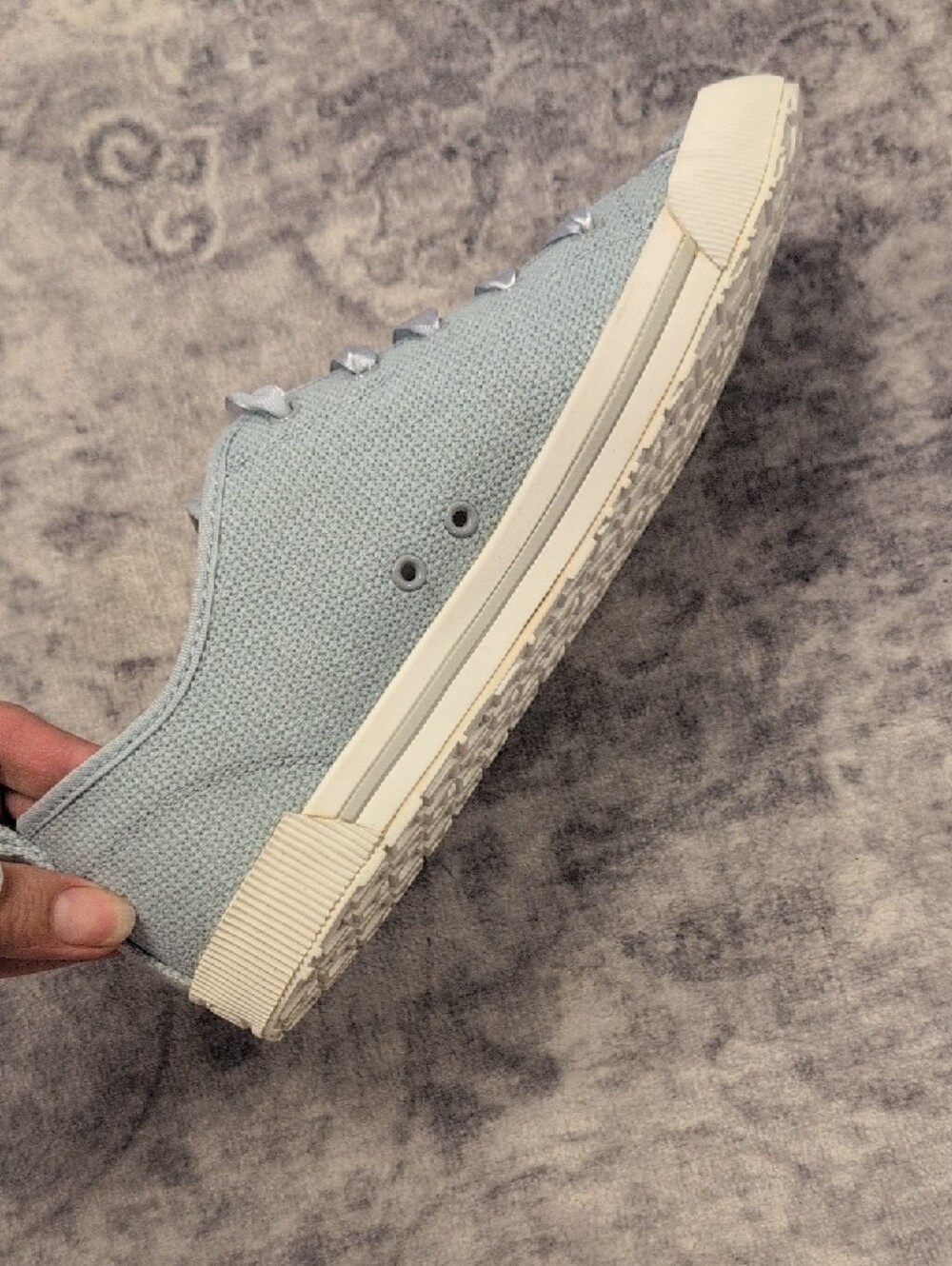 Armani Jeans Light Blue Canvas Slip-On Sneakers - Picture 8 of 11